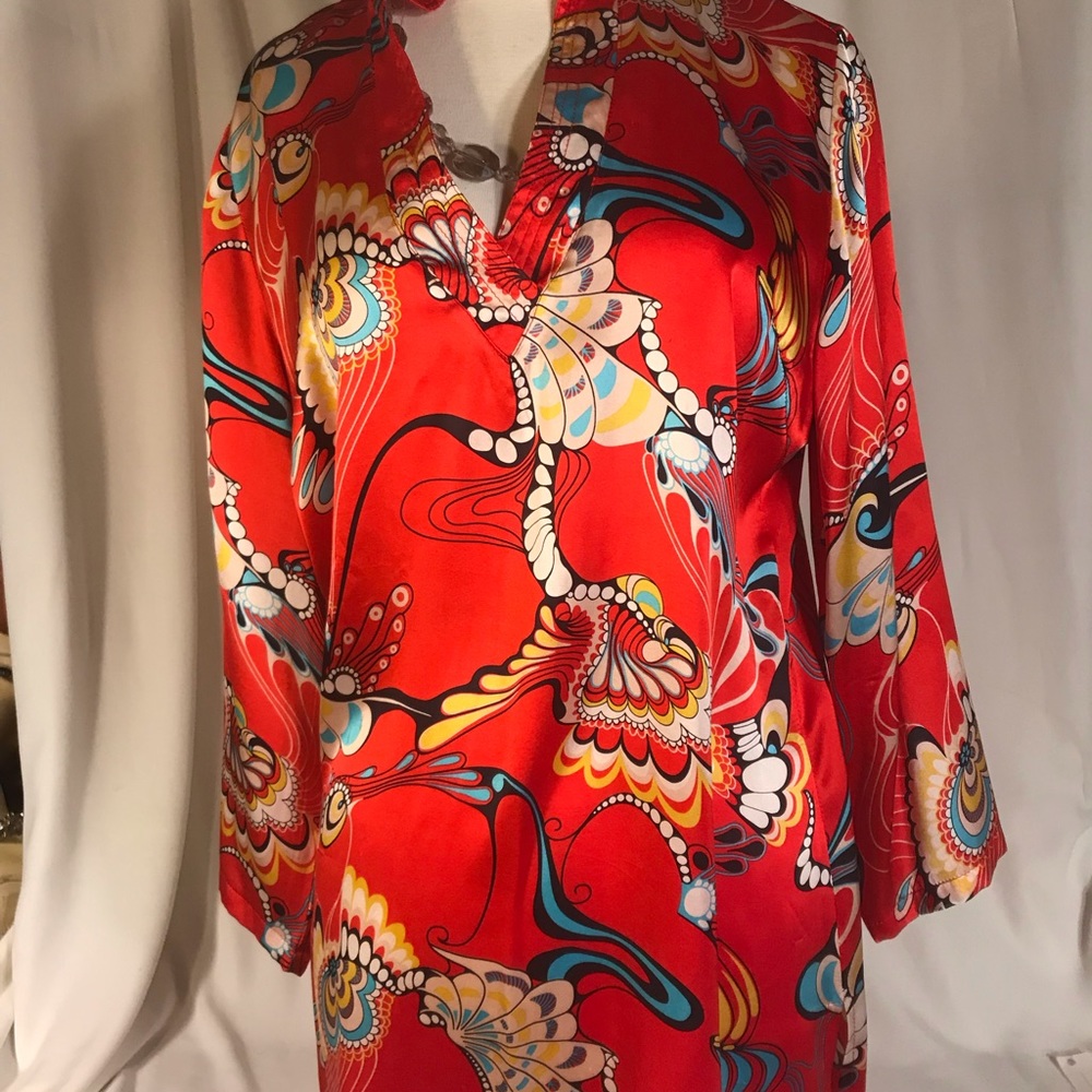 Colorful and original 100%silk short dress